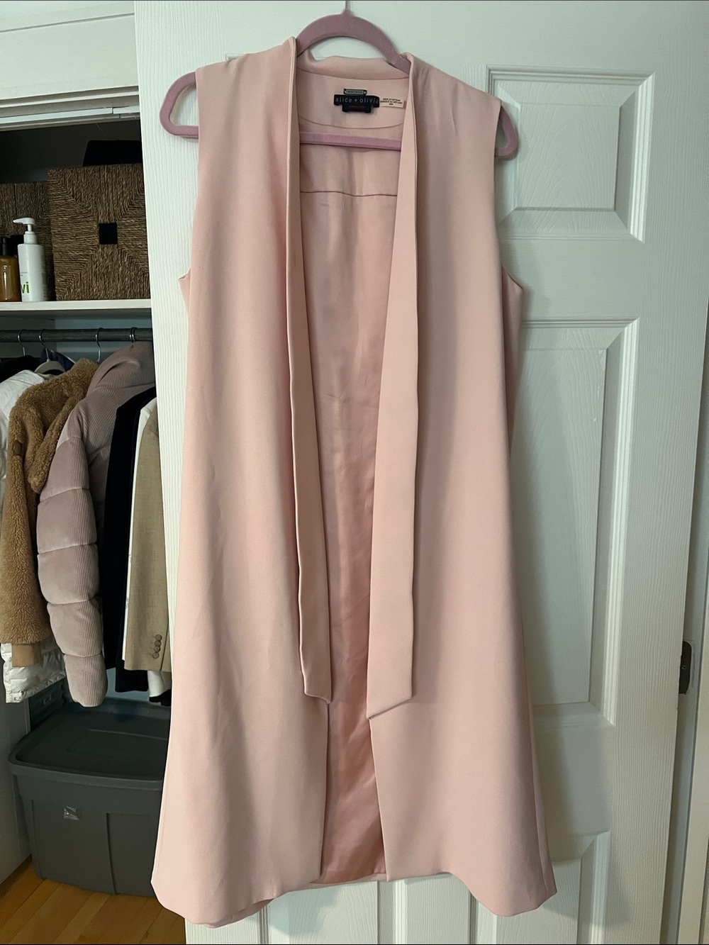 Express Blush Pink Sleeveless Long Vest